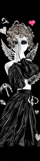 Free angel bookmark featuring a cool looking angel